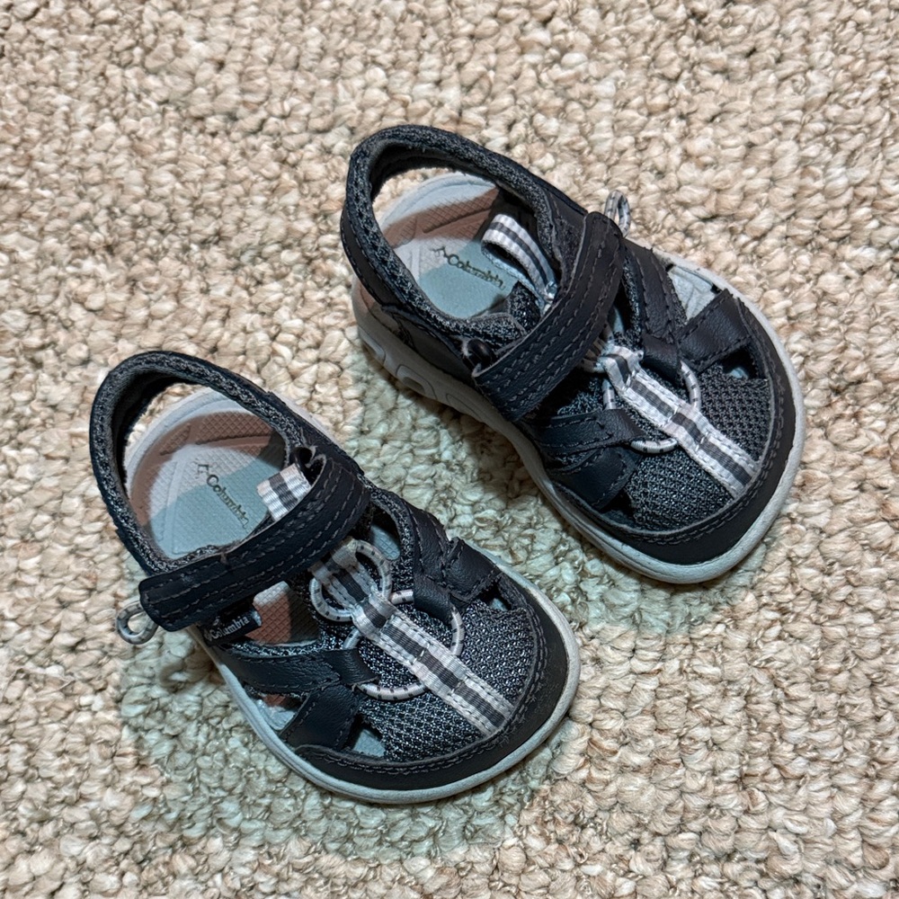 Columbia Black and Gray Kids Sandals
